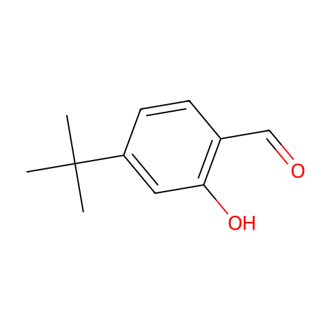 4-叔丁基-2-羟基苯甲醛结构图
