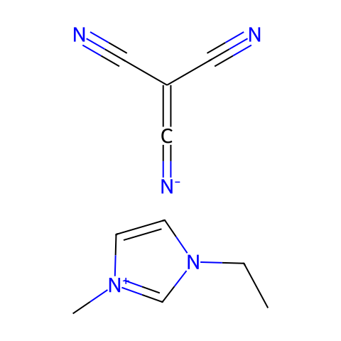 1-乙基-3-甲基咪唑鎓三氰基甲烷化物结构图