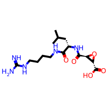 N-(反式-环氧丁二酰基)-L-亮氨酸-4-胍基丁基酰胺结构图