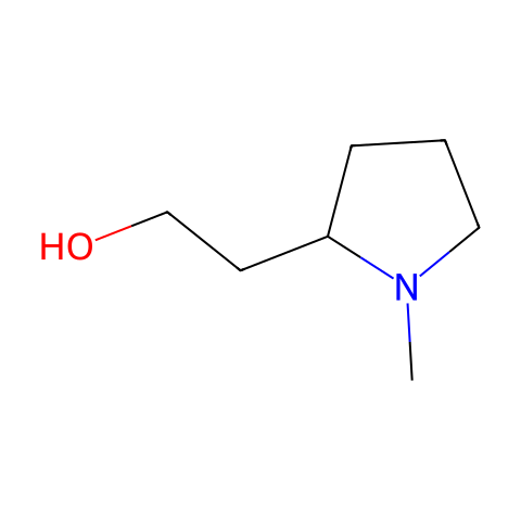 N-甲基-2-(2-羟乙基)吡咯烷结构图