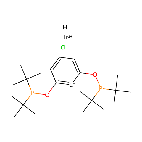 2,6-双(二-叔丁基膦氧基)苯基氯代氢铱(III)结构图