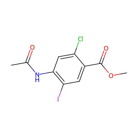 methyl 4-(acetylamino)-2-chloro-5-iodobenzoate结构图
