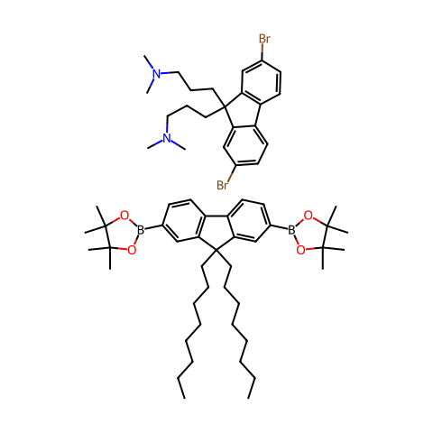 聚[(9,9-二(3′-(N,N -二甲氨基)丙基) 芴基-2,7-二基) – alt-[(9,9-二正辛基芴基-2,7-二基)结构图