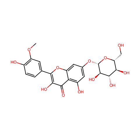 异鼠李素-7-O-β-D-葡萄糖苷结构图