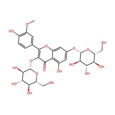 异鼠李素-3,7-O-二葡萄糖苷结构图