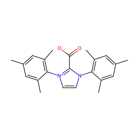1,3-二均三甲苯基咪唑鎓-2-羧酸盐结构图