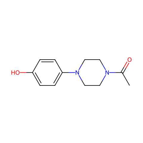 1-乙酰基-4-(4-羟基苯基)哌嗪结构图