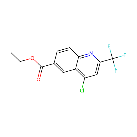 4-氯-2-（三氟甲基）喹啉-6-羧酸乙酯结构图