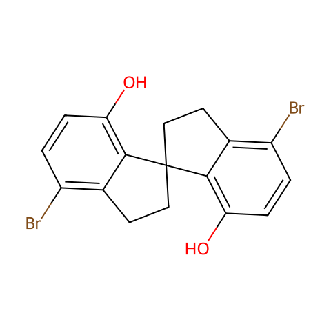 (R)-4,4'-二溴-1,1'-螺二茚满-7,7'-二醇结构图