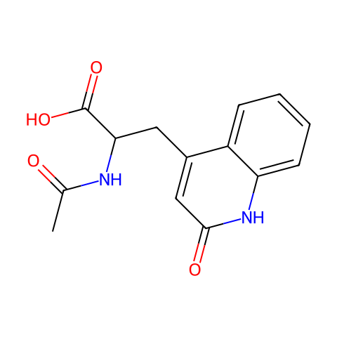 2-Acetylamino-3-(2-quinolon-4-yl)propionic acid结构图