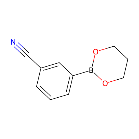 3-(1,3,2-二氧杂硼杂环己烷-2-基)苯甲腈结构图