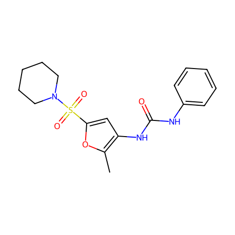 N-[2-Methyl-5-(1-piperidinylsulfonyl)-3-furanyl]-N'-phenylurea结构图