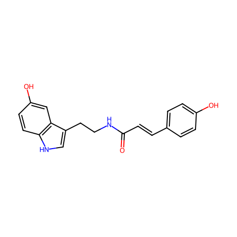 N-(p-香豆酰)-羟色胺结构图