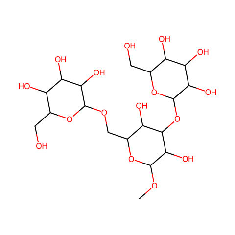 甲基 3,6-二-O-(Α-D-吡喃甘露糖)-Α-D-吡喃甘露糖苷结构图