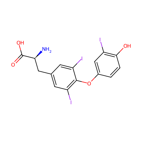 3,3',5-三碘代-L-甲状腺原氨酸结构图