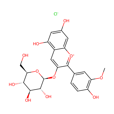 氯化芍药素-3-O-葡萄糖苷结构图