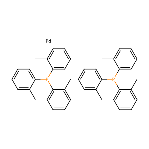 双(三-o-甲苯磷)钯(0)结构图