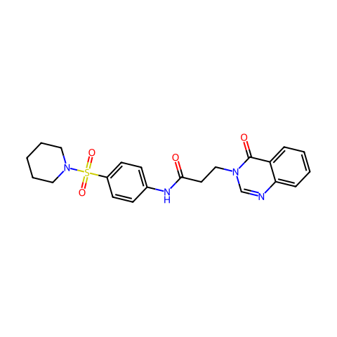 3-(4-氧代喹唑啉-3(4H)-基)-N-(4-(哌啶-1-基磺酰基)苯基)丙酰胺结构图