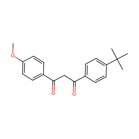 1-(4-叔丁基苯基)-3-(4-甲氧基苯基)-1,3-丙二酮结构图