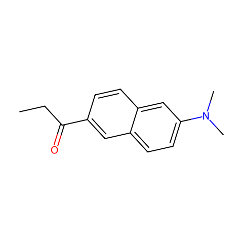 2-(二甲氨基)-6-丙酰基萘结构图
