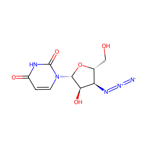 3’-Azido-3’-deoxyuridine结构图