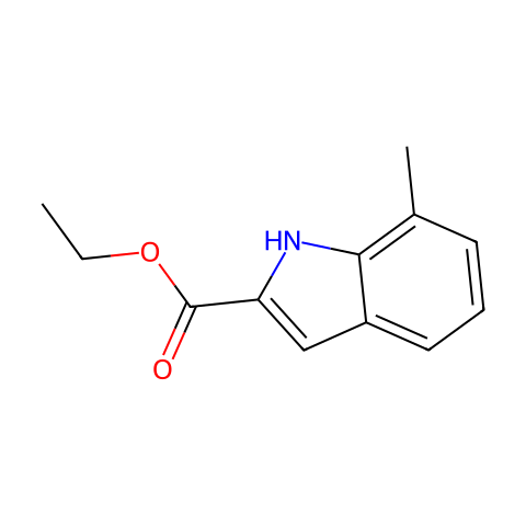 乙基-7 - 甲基-1H-吲哚-2 - 甲酸乙酯结构图