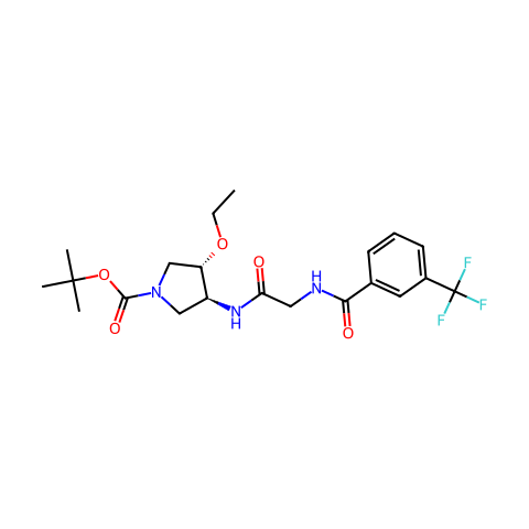 1-Pyrrolidinecarboxylic acid, 3-ethoxy-4-[[[[3-(trifluoroMethyl)benzoyl]aMino]acetyl]aMino]-, 1,1-diMethylethyl ester, (3S,4S)-结构图