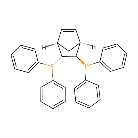 (2R,3R)-(-)-2,3-双(二苯基膦)双环[2.2.1]庚-5-烯结构图