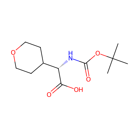 (S)-2-(tert-Butoxycarbonylamino)-2-(tetrahydro-2H-pyran-4-yl)acetic acid结构图