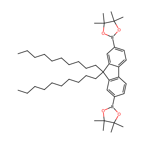 2,7-双(4,4,5,5-四甲基-1,3,2-二氧硼戊环 -2-基)-9,9-二癸基芴结构图