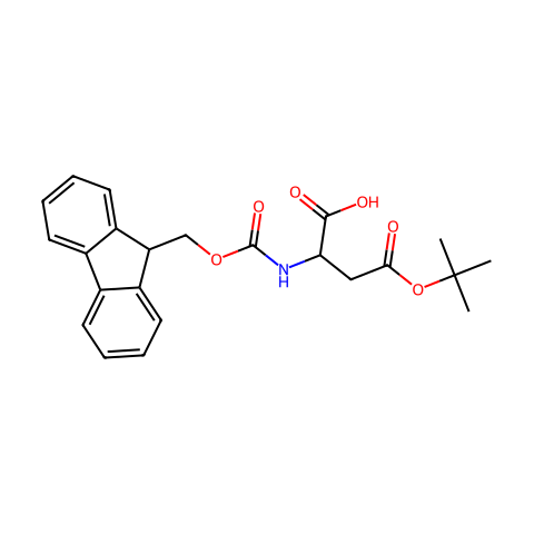 芴甲氧羰基-L-天冬氨酸β-叔丁酯结构图