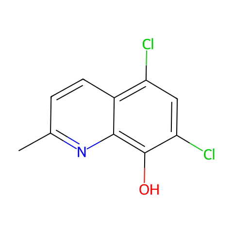 5,7-二氯-8-羟基喹哪啶结构图