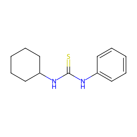 1-环己基-3-苯基-2-硫脲结构图