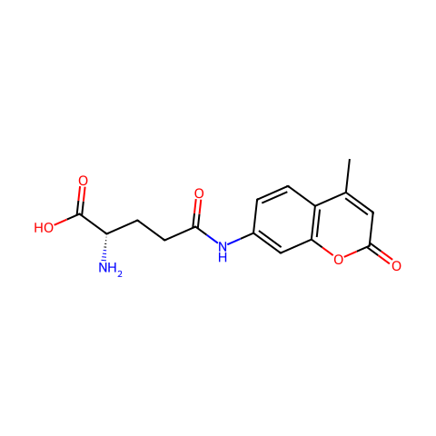 L-谷氨酸-Γ-(7-酰胺基-4-甲基香豆素)结构图