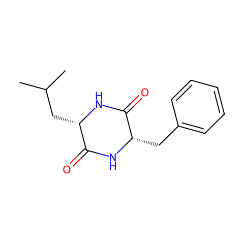 Cyclo(-L-Leu-L-Phe)结构图