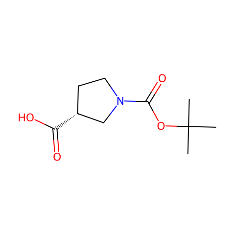 (R)-1-Boc-3-羧基吡咯烷结构图