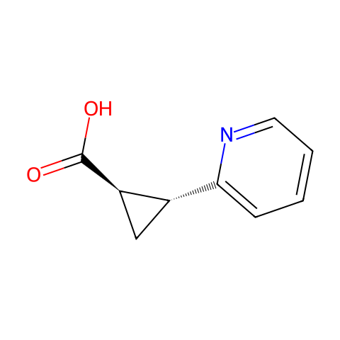 trans-2-(2-pyridyl)cyclopropanecarboxylic acid结构图