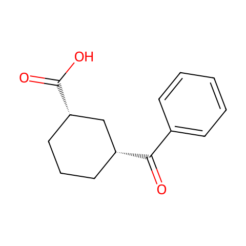 (1R,3S)-3-苯甲酰基环己烷羧酸结构图