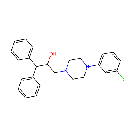 3-(4-(3-氯苯基)哌嗪-1-基)-1,1-二苯基丙-2-醇结构图