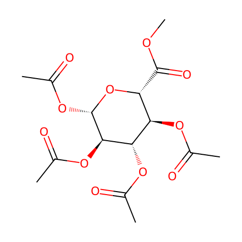 1,2,3,4-四-O-乙酰基-β-D-葡萄糖醛酸甲酯结构图