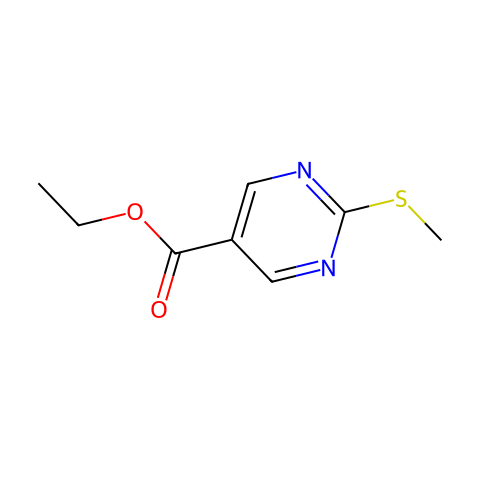 2-甲硫基-5-嘧啶羧酸乙酯结构图