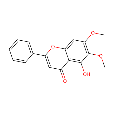 5-羟基-6,7-二甲氧基黄酮结构图
