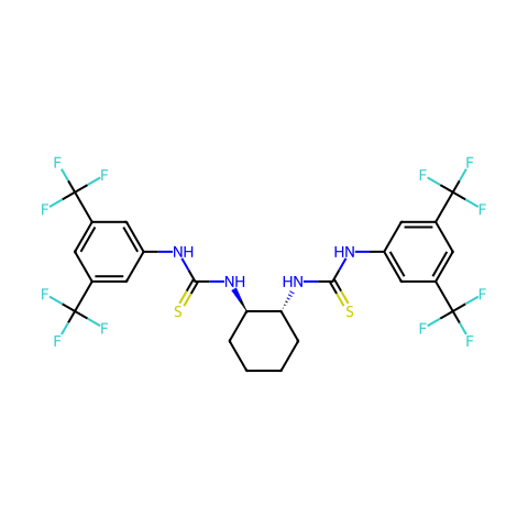 N,N'-(1R,2R)-1,2-环己二基双[N'-[3,5-双(三氟甲基)苯基]硫脲]结构图