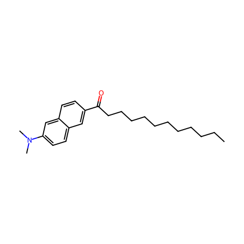 6-十二酰基-N,N-二甲基-2-萘胺结构图