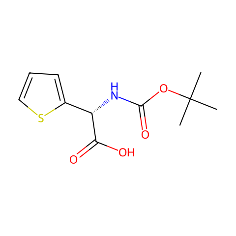 Boc-(r)-2-噻吩基甘氨酸结构图