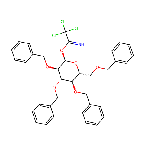 2,3,4,6-四-O-苄基-Α-D-吡喃葡萄糖基三氯乙酰亚胺酯结构图