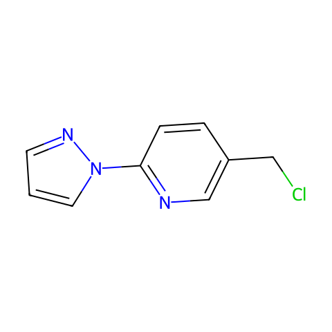 5-(氯甲基)-2-(1H-吡唑-1-基)吡啶结构图