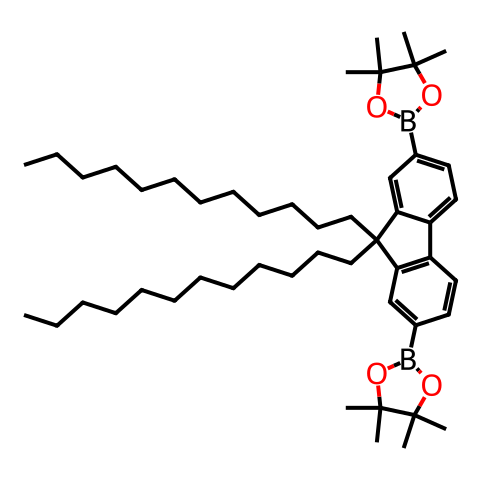 2,7-双(4,4,5,5-四甲基-1,3,2-二氧硼戊环-2-基)-9,9-双(十二烷基)芴结构图