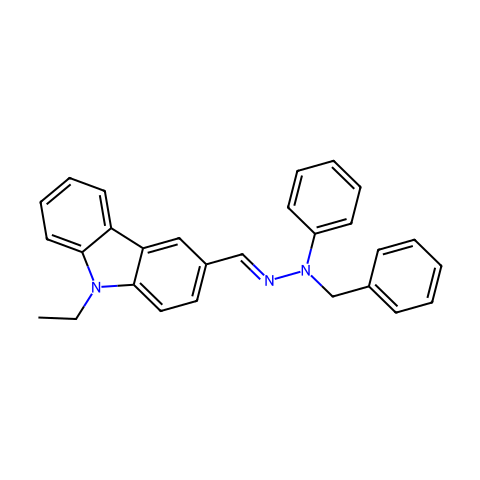 9-乙基咔唑-3-甲醛 N-苄基-N-苯腙结构图