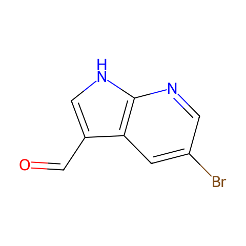 5-Bromo-1H-pyrrolo[2,3-b]pyridine-3-carbaldehyde结构图
